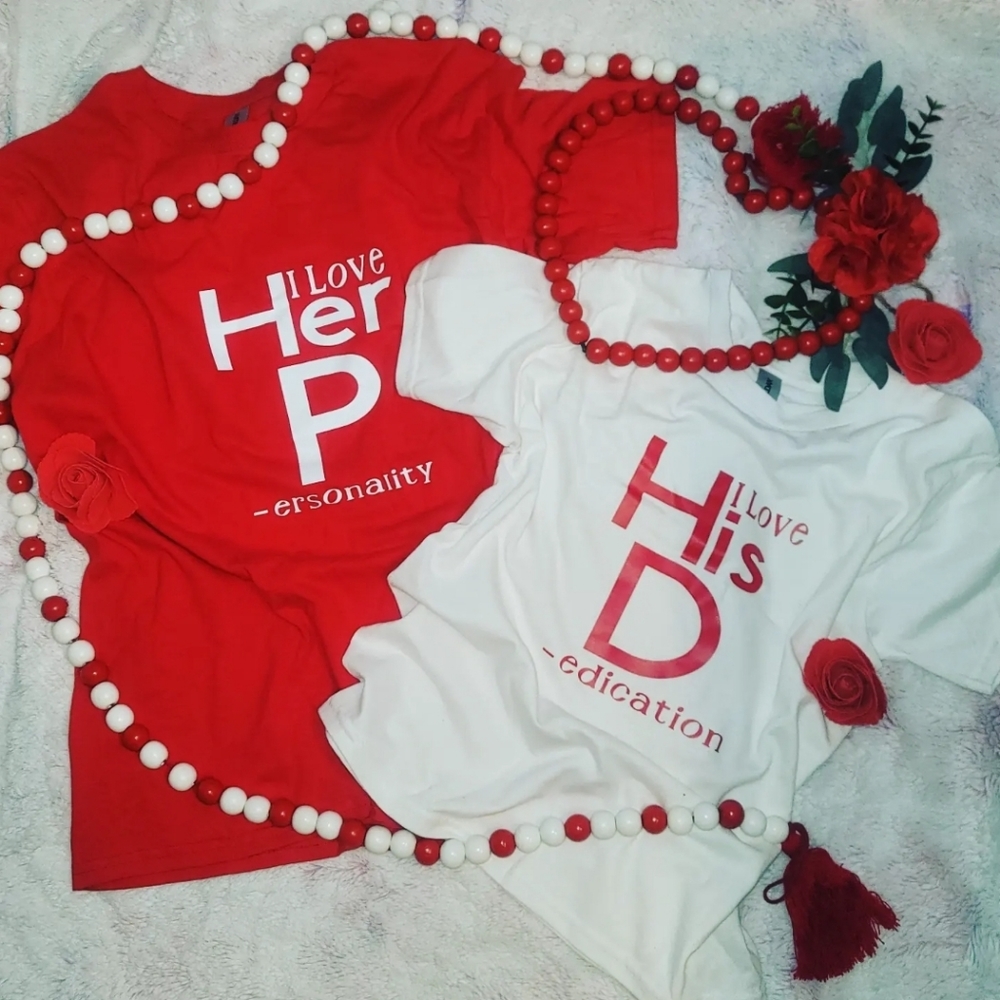 Gildan brand custom made T-shirts for valentines day